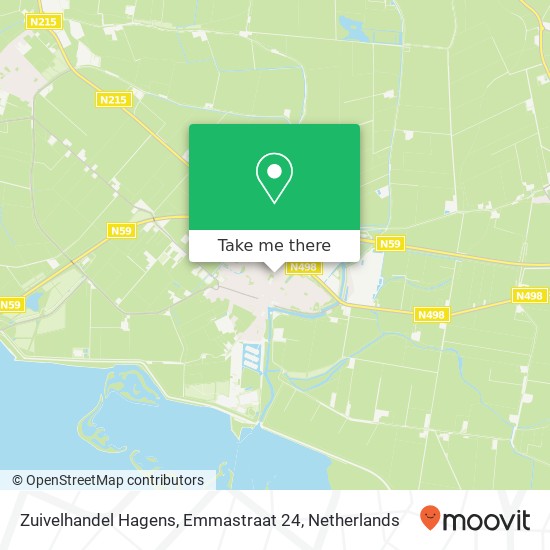 Zuivelhandel Hagens, Emmastraat 24 kaart