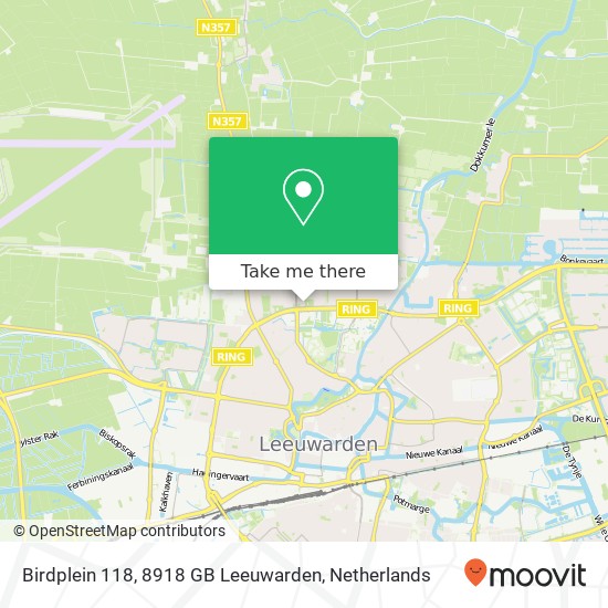 Birdplein 118, 8918 GB Leeuwarden kaart