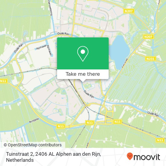 Tuinstraat 2, 2406 AL Alphen aan den Rijn kaart