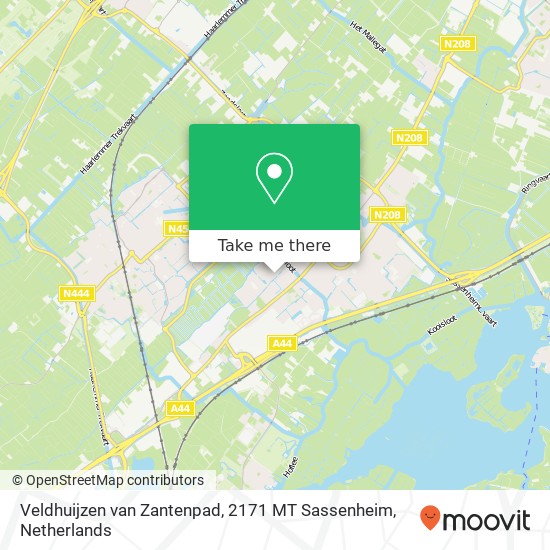 Veldhuijzen van Zantenpad, 2171 MT Sassenheim kaart