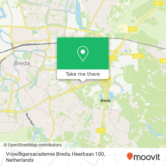 Vrijwilligersacademie Breda, Heerbaan 100 kaart