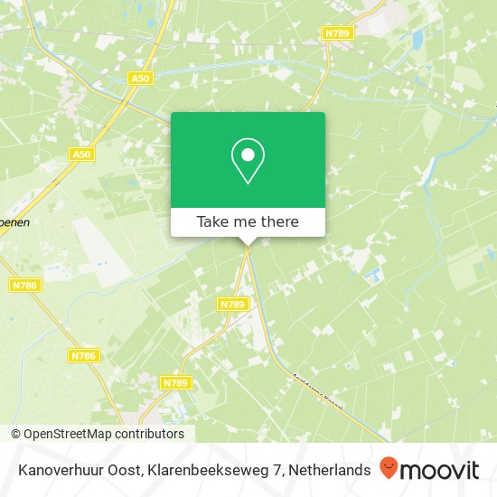 Kanoverhuur Oost, Klarenbeekseweg 7 kaart