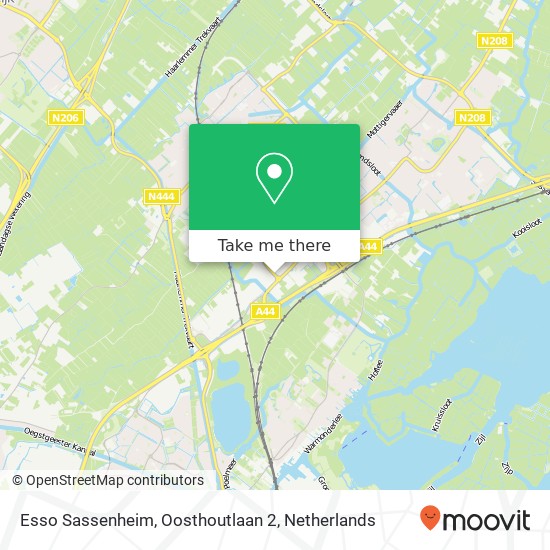 Esso Sassenheim, Oosthoutlaan 2 kaart