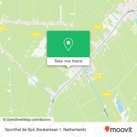 Sporthal de Spil, Beukenlaan 1 kaart