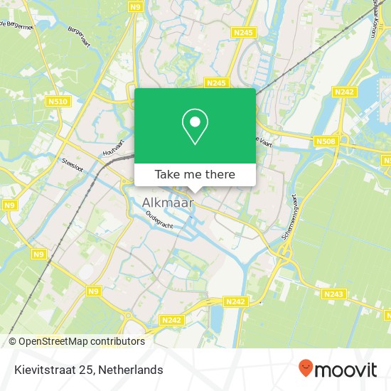 Kievitstraat 25, 1823 AC Alkmaar kaart