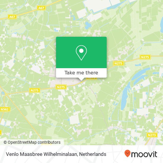 Venlo Maasbree Wilhelminalaan kaart