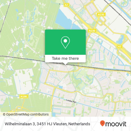 Wilhelminalaan 3, 3451 HJ Vleuten kaart