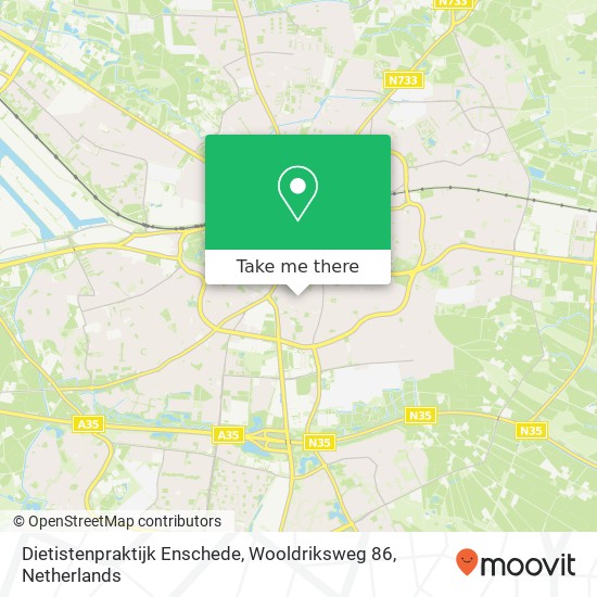 Dietistenpraktijk Enschede, Wooldriksweg 86 kaart