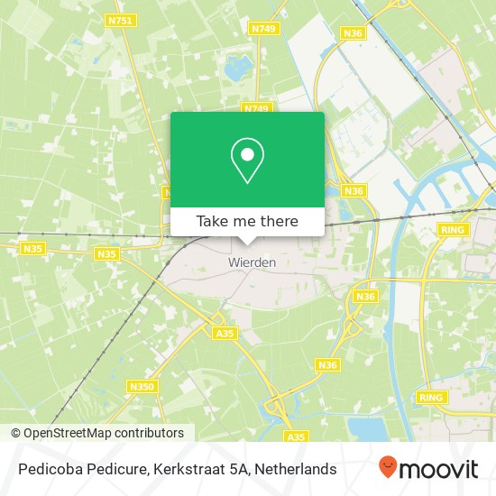 Pedicoba Pedicure, Kerkstraat 5A kaart