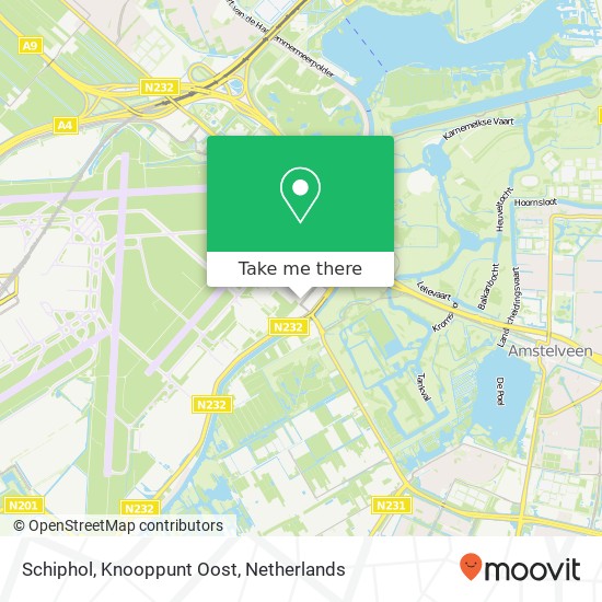 Schiphol, Knooppunt Oost kaart