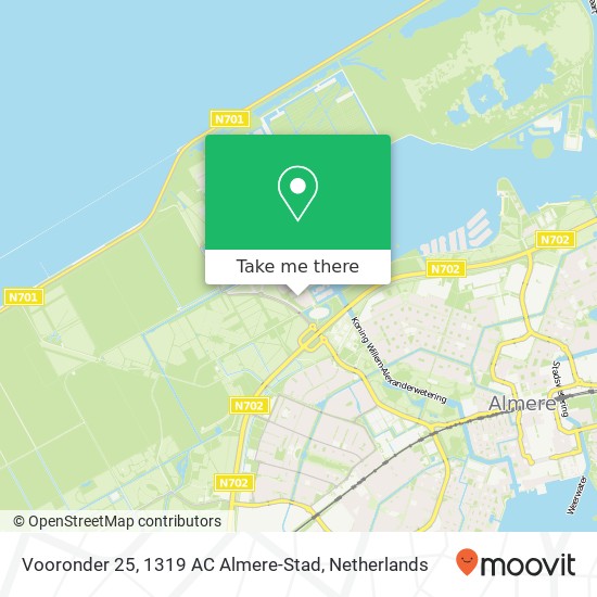 Vooronder 25, 1319 AC Almere-Stad kaart