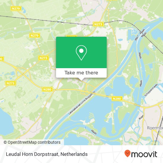 Leudal Horn Dorpstraat kaart