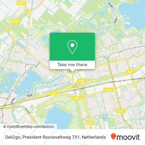 Deli2go, President Rooseveltweg 751 kaart