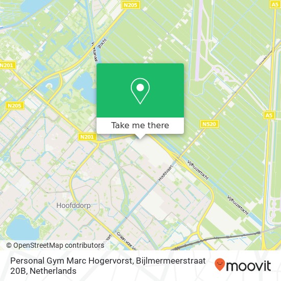 Personal Gym Marc Hogervorst, Bijlmermeerstraat 20B kaart