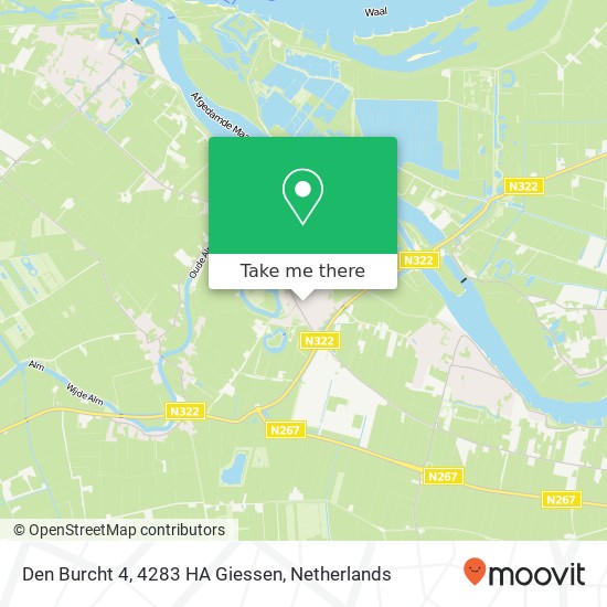 Den Burcht 4, 4283 HA Giessen kaart