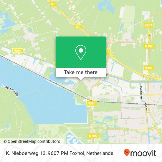 K. Nieboerweg 13, 9607 PM Foxhol kaart
