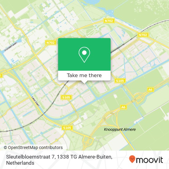 Sleutelbloemstraat 7, 1338 TG Almere-Buiten kaart