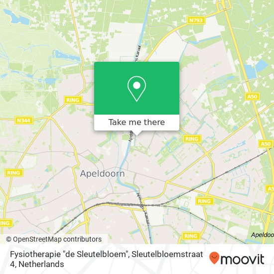 Fysiotherapie "de Sleutelbloem", Sleutelbloemstraat 4 kaart