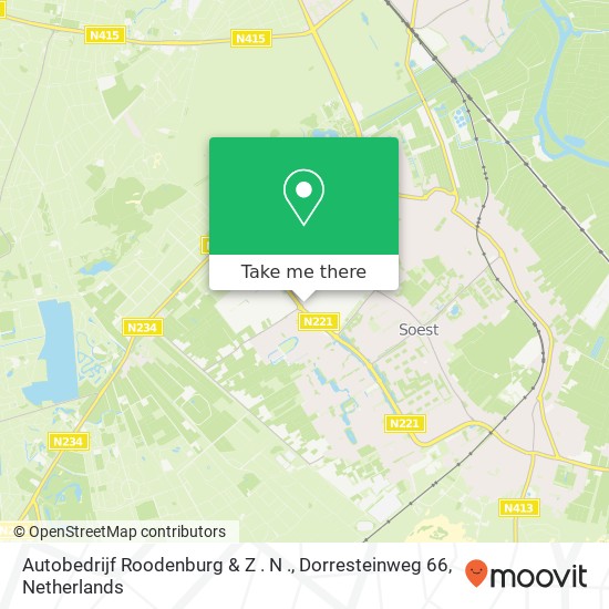 Autobedrijf Roodenburg & Z . N ., Dorresteinweg 66 kaart