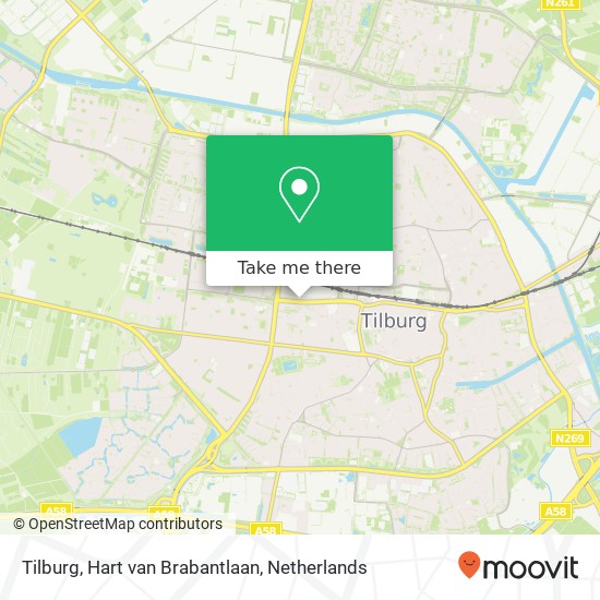 Tilburg, Hart van Brabantlaan kaart