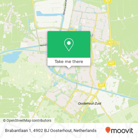 Brabantlaan 1, 4902 BJ Oosterhout kaart
