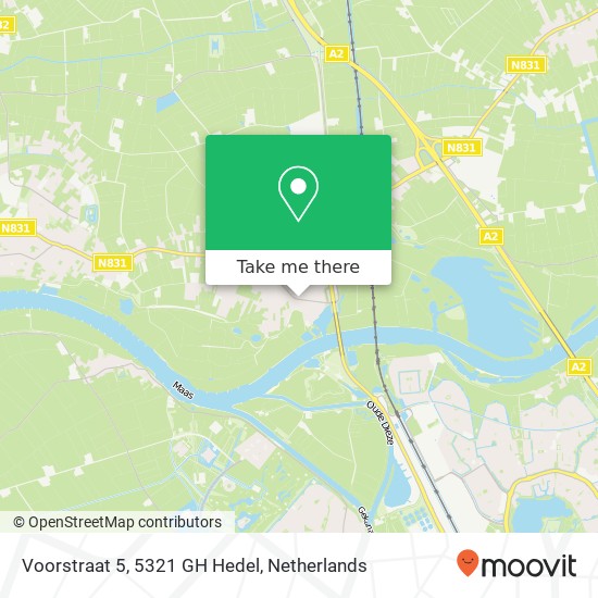 Voorstraat 5, 5321 GH Hedel kaart