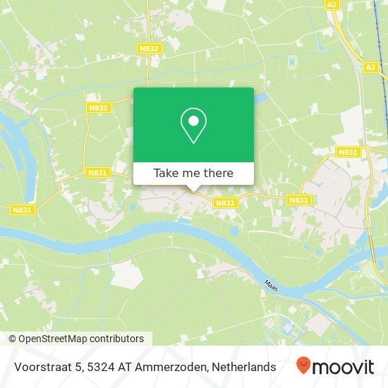 Voorstraat 5, 5324 AT Ammerzoden kaart