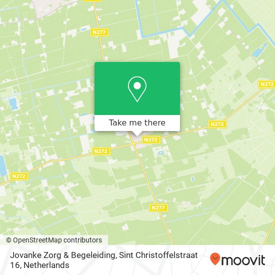 Jovanke Zorg & Begeleiding, Sint Christoffelstraat 16 kaart