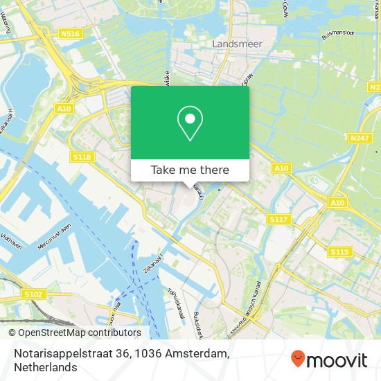 Notarisappelstraat 36, 1036 Amsterdam kaart