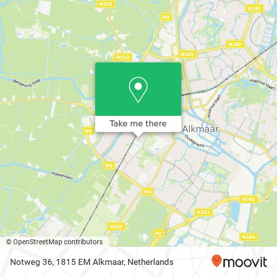 Notweg 36, 1815 EM Alkmaar kaart