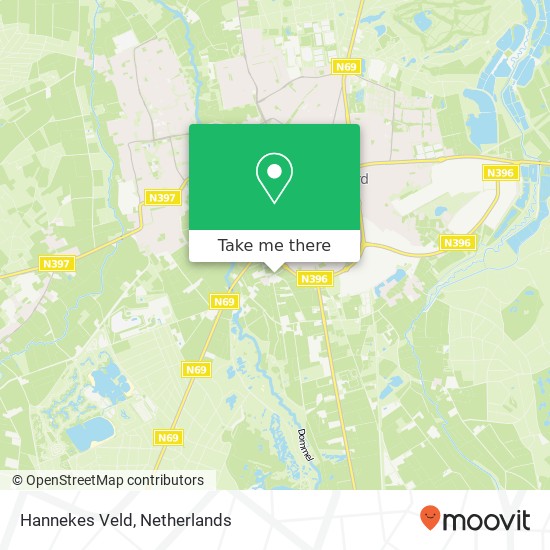 Hannekes Veld, 5554 Valkenswaard kaart