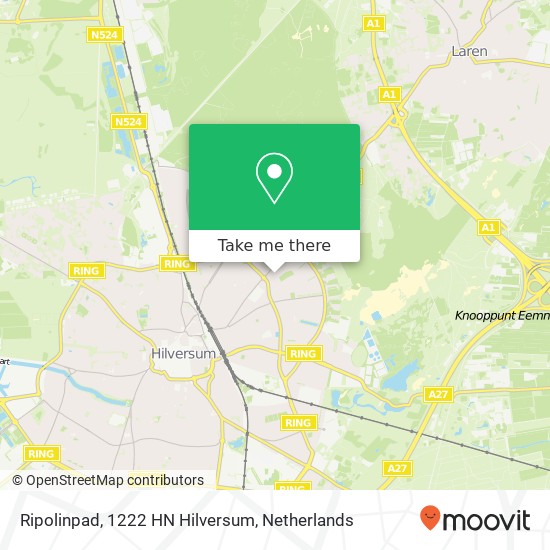 Ripolinpad, 1222 HN Hilversum kaart