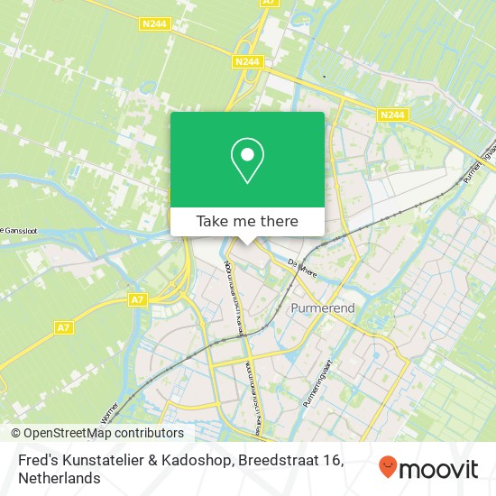 Fred's Kunstatelier & Kadoshop, Breedstraat 16 kaart