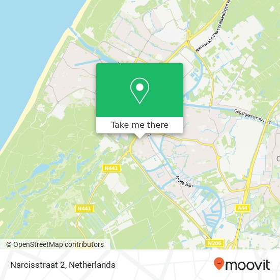 Narcisstraat 2, 2223 HE Katwijk aan de Rijn kaart