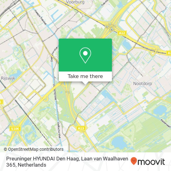 Preuninger HYUNDAI Den Haag, Laan van Waalhaven 365 kaart