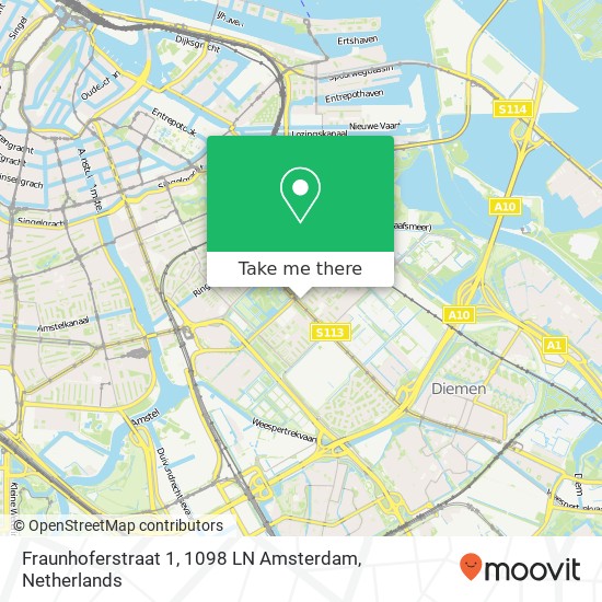 Fraunhoferstraat 1, 1098 LN Amsterdam kaart