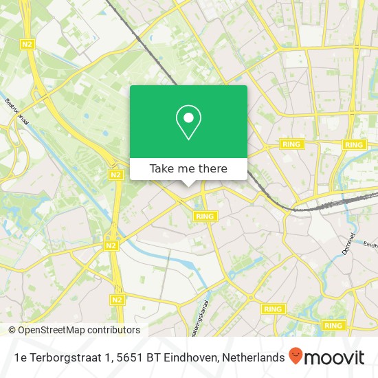 1e Terborgstraat 1, 5651 BT Eindhoven kaart