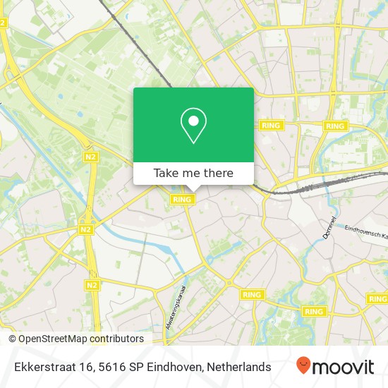 Ekkerstraat 16, 5616 SP Eindhoven kaart