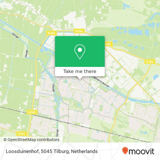 Loosduinenhof, 5045 Tilburg kaart