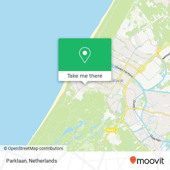 Parklaan, 2225 SL Katwijk aan Zee kaart