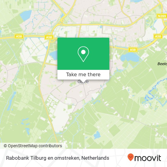 Rabobank Tilburg en omstreken kaart