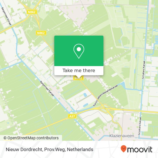 Nieuw Dordrecht, Prov.Weg kaart