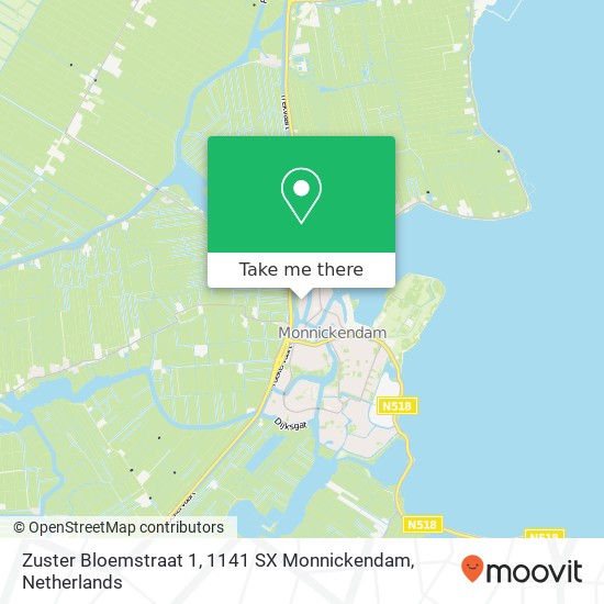 Zuster Bloemstraat 1, 1141 SX Monnickendam kaart