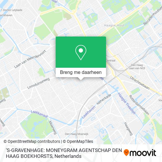 'S-GRAVENHAGE: MONEYGRAM AGENTSCHAP DEN HAAG BOEKHORSTS kaart