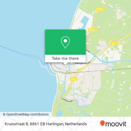 Kruisstraat 8, 8861 EB Harlingen kaart