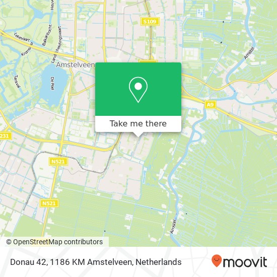 Donau 42, 1186 KM Amstelveen kaart