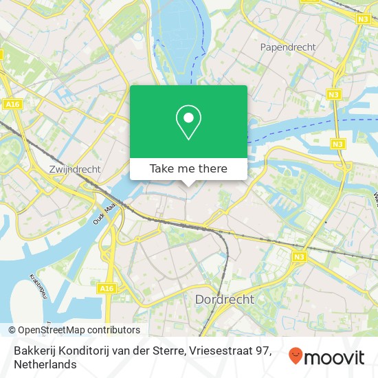 Bakkerij Konditorij van der Sterre, Vriesestraat 97 kaart