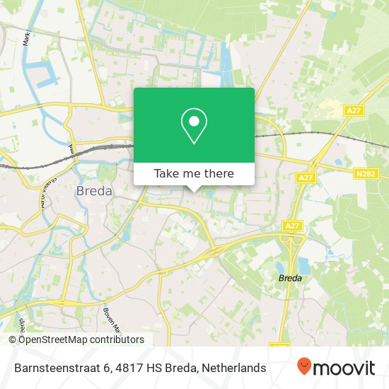 Barnsteenstraat 6, 4817 HS Breda kaart