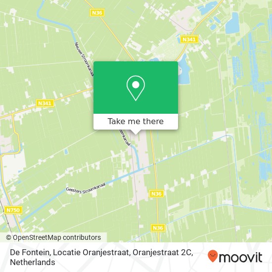 De Fontein, Locatie Oranjestraat, Oranjestraat 2C kaart