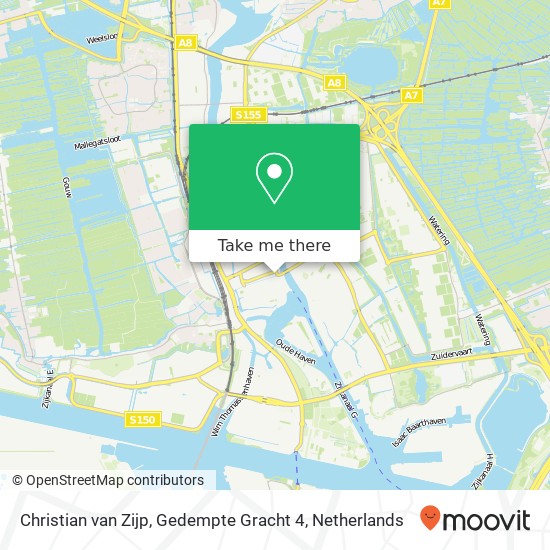Christian van Zijp, Gedempte Gracht 4 kaart